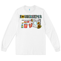 White housekeeper Long Sleeve Tee - CowhideDigitalArt