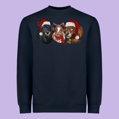 Heavyweight Sweatshirt Christmas Cows