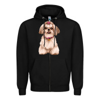 Black Shih Tzu Dog Design Zipper Hoodie - JahusDesignShop