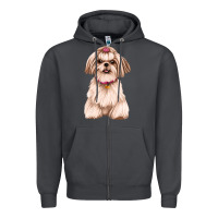 Smoke Shih Tzu Dog Design Zipper Hoodie - JahusDesignShop