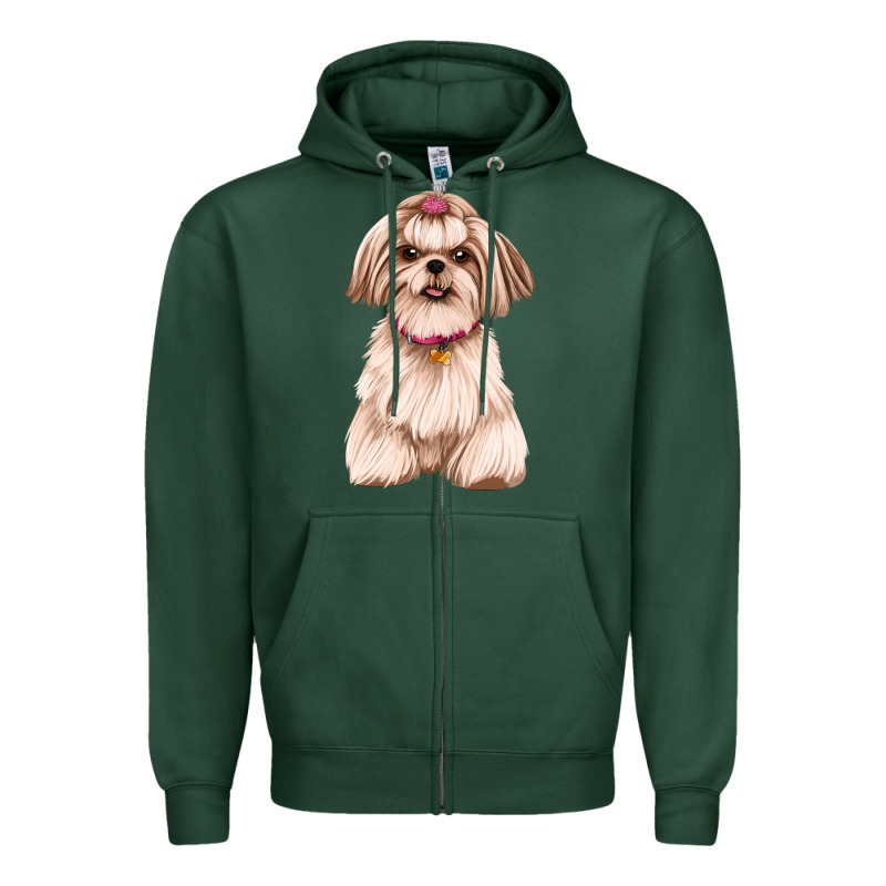 Shih Tzu Dog Design Zipper Hoodie by JahusDesignShop | Teevron