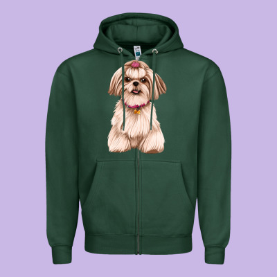 Shih Tzu Dog Design Zipper Hoodie Designed By Jahusdesignshop