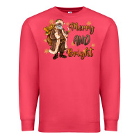 Cardinal merry and bright black santa Premium Sweatshirt - MaliasSmallBusiness