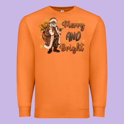Merry And Bright Black Santa Premium Sweatshirt Designed By Maliassmallbusiness