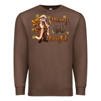 Chestnut merry and bright black santa Premium Sweatshirt - MaliasSmallBusiness