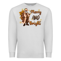 Dove Grey merry and bright black santa Premium Sweatshirt - MaliasSmallBusiness