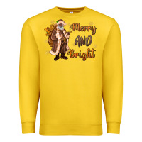 Lemon merry and bright black santa Premium Sweatshirt - MaliasSmallBusiness