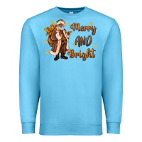 Ocean Blue merry and bright black santa Premium Sweatshirt - MaliasSmallBusiness