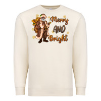 Sandshell merry and bright black santa Premium Sweatshirt - MaliasSmallBusiness