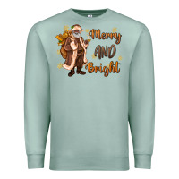 Seafoam merry and bright black santa Premium Sweatshirt - MaliasSmallBusiness