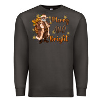 Smoke merry and bright black santa Premium Sweatshirt - MaliasSmallBusiness