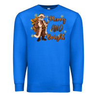 True Royal merry and bright black santa Premium Sweatshirt - MaliasSmallBusiness