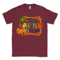 Burgundy hello pumpkin season Classic Tee - RacoonDesign