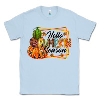 Dusty Blue hello pumpkin season Classic Tee - RacoonDesign