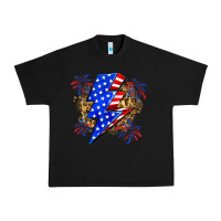 Black American lightning bolt Urban Heavy Tee - Zillion Design Studio