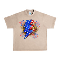 French Oak American lightning bolt Urban Heavy Tee - Zillion Design Studio