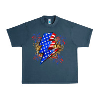 Midnight Navy American lightning bolt Urban Heavy Tee - Zillion Design Studio