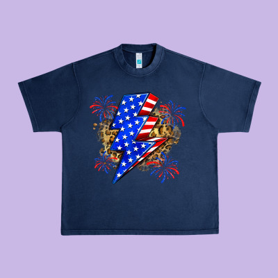 American Lightning Bolt Urban Heavy Tee Designed By Zillion Design Studio