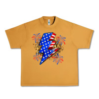 Peanut Butter American lightning bolt Urban Heavy Tee - Zillion Design Studio
