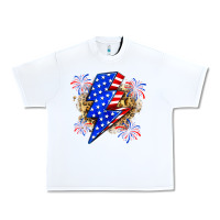 White American lightning bolt Urban Heavy Tee - Zillion Design Studio