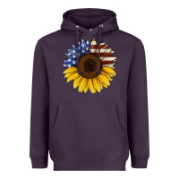 Plum american flag sunflower Heavyweight Hoodie - Jasminsmagicworld
