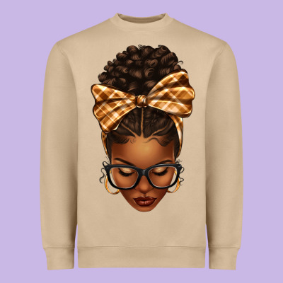 Heavyweight Sweatshirt plaid bandana afro woman