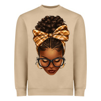 Mushroom plaid bandana afro woman Heavyweight Sweatshirt - texasbilliewilder