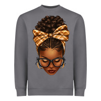Storm plaid bandana afro woman Heavyweight Sweatshirt - texasbilliewilder