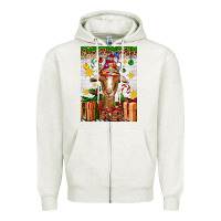 Oatmeal Heather christmas goat air freshener Zipper Hoodie - Artiststas