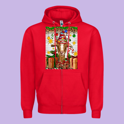 Christmas Goat Air Freshener Zipper Hoodie Designed By Artiststas