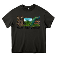 Asphalt Peace Love Peacock Heavy Core Tee - LillyAllenDesigns