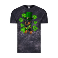 Cloud Black st. patrick's day lucky dachshund puppy Vintage Tee - RanaPortraitStore