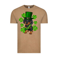 St. Patrick's Day Lucky Dachshund Puppy Vintage Tee | Teevron