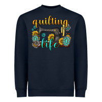 Navy quilting life western Heavyweight Sweatshirt - texasbilliewilder