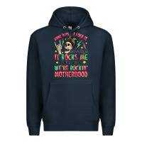 Navy some days i rock it some days it rocks me Premium Hoodie - MaliasSmallBusiness