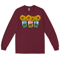 Burgundy american sunflower mason jar Long Sleeve Tee - HRA Design Shop