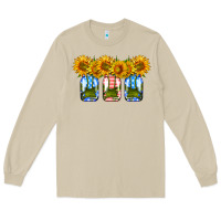 Mushroom american sunflower mason jar Long Sleeve Tee - HRA Design Shop