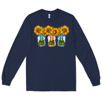 Navy american sunflower mason jar Long Sleeve Tee - HRA Design Shop