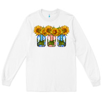 White american sunflower mason jar Long Sleeve Tee - HRA Design Shop