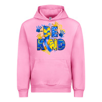 Fuchsia Pink down syndrome be kind Urban Hoodie - Artiststas