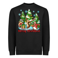 Black merry christmas rabbits Heavyweight Sweatshirt - Zillion Design Studio