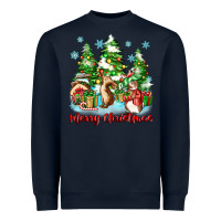Navy merry christmas rabbits Heavyweight Sweatshirt - Zillion Design Studio