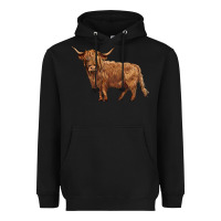 Black highland cow Heavyweight Hoodie - BarkalooDesign