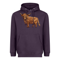 Plum highland cow Heavyweight Hoodie - BarkalooDesign