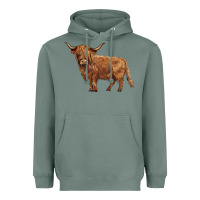 Sage highland cow Heavyweight Hoodie - BarkalooDesign