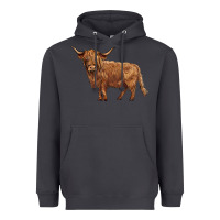 Smoke highland cow Heavyweight Hoodie - BarkalooDesign