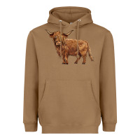 Toasted Coconut highland cow Heavyweight Hoodie - BarkalooDesign