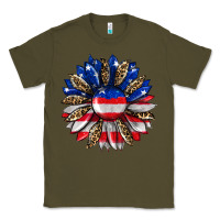 Army Green american flag leopard Classic Tee - RanaPortraitStore