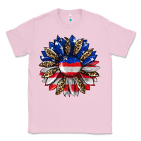 Bubblegum Pink american flag leopard Classic Tee - RanaPortraitStore