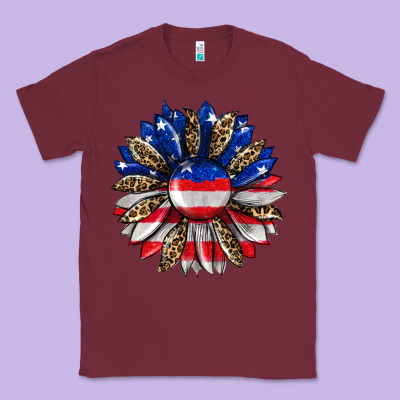 American Flag Leopard Classic Tee Designed By Ranaportraitstore